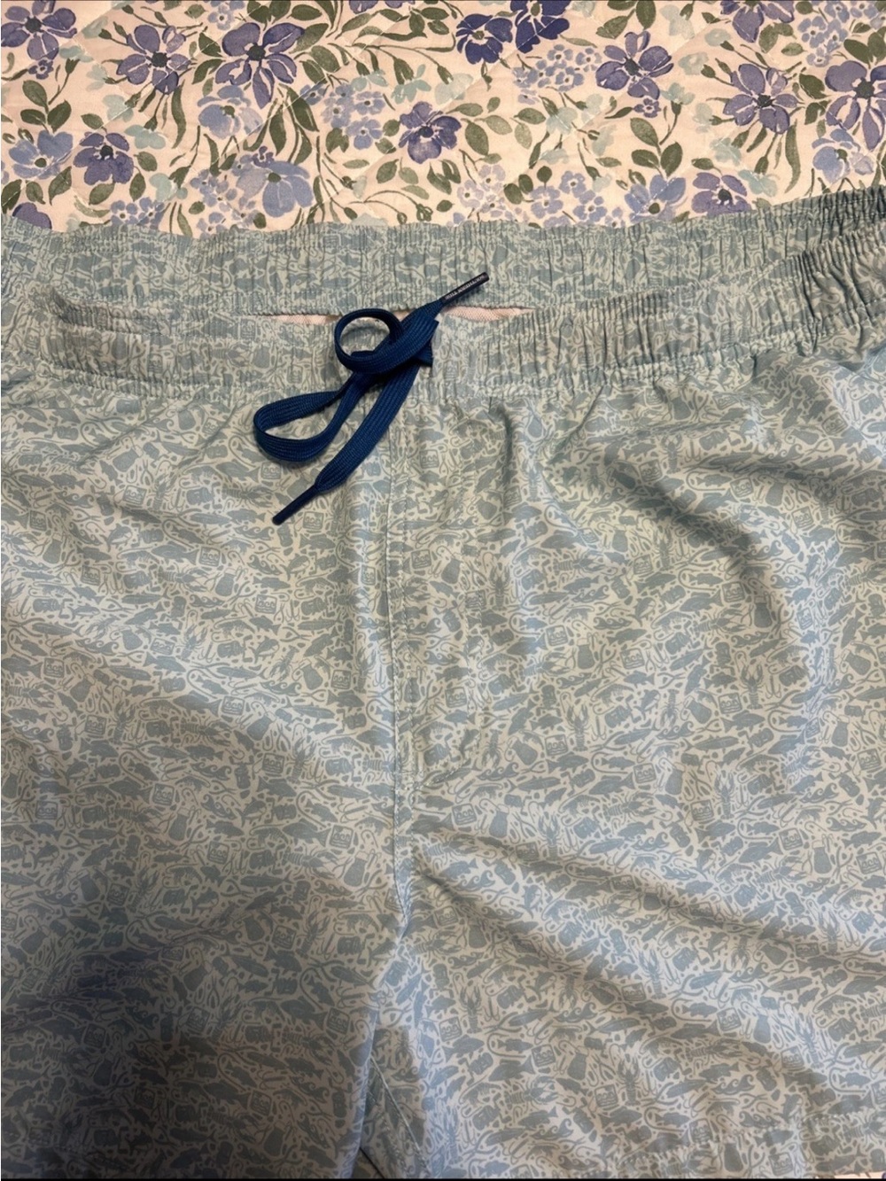 Southern Tide Light Blue Printed Men’s Swim/Drawstring Shorts